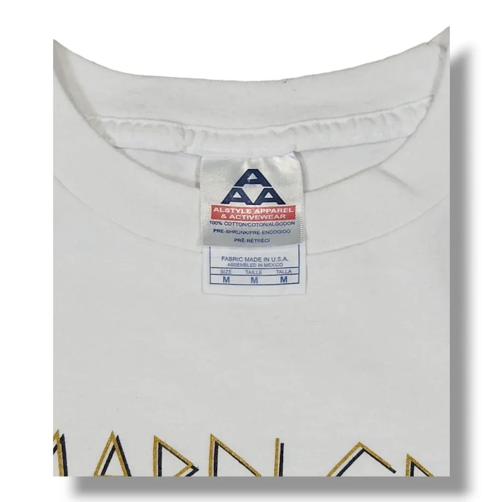 Vintage Mardi Gras JGH Blood Bank Long Sleeve‎ White AAA T-Shirt Size Meduim